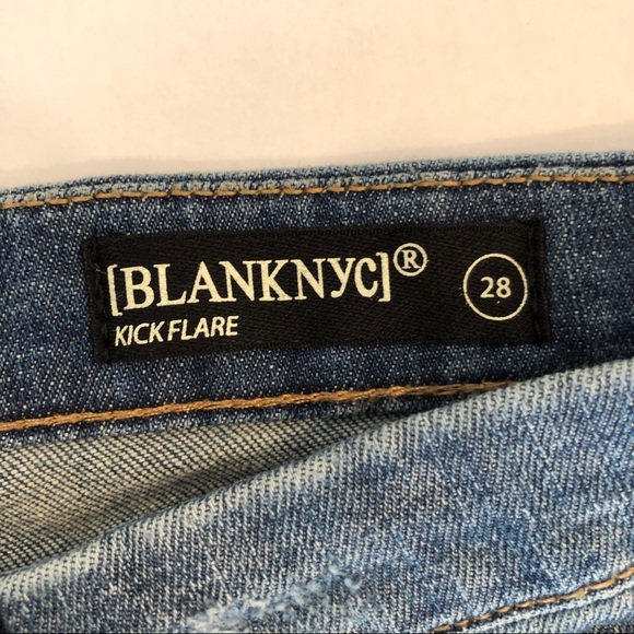 Blank NYC Kick Flare bedazzled Crop Fringe Jeans - Picture 11 of 11